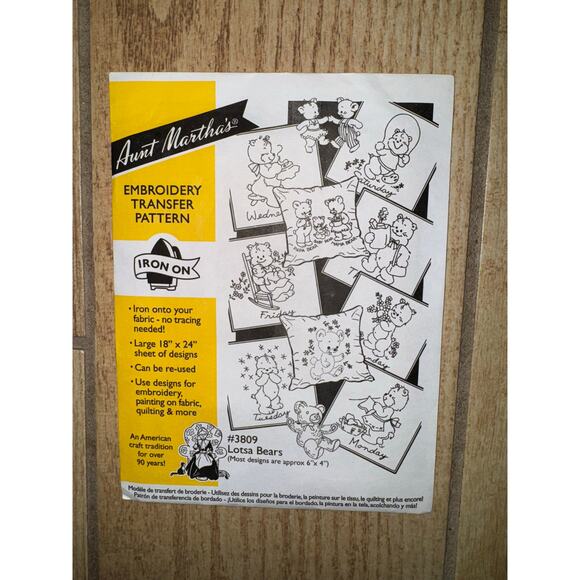 Aunt Martha's Embroidery Transfer Pattern (lot of 3 - Kittens; Snowmen; Bears) - Picture 4 of 5